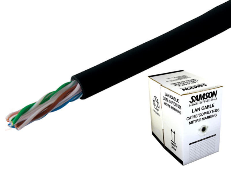 305m SAMSON CAT5e PE Black EXTERNAL (Box)