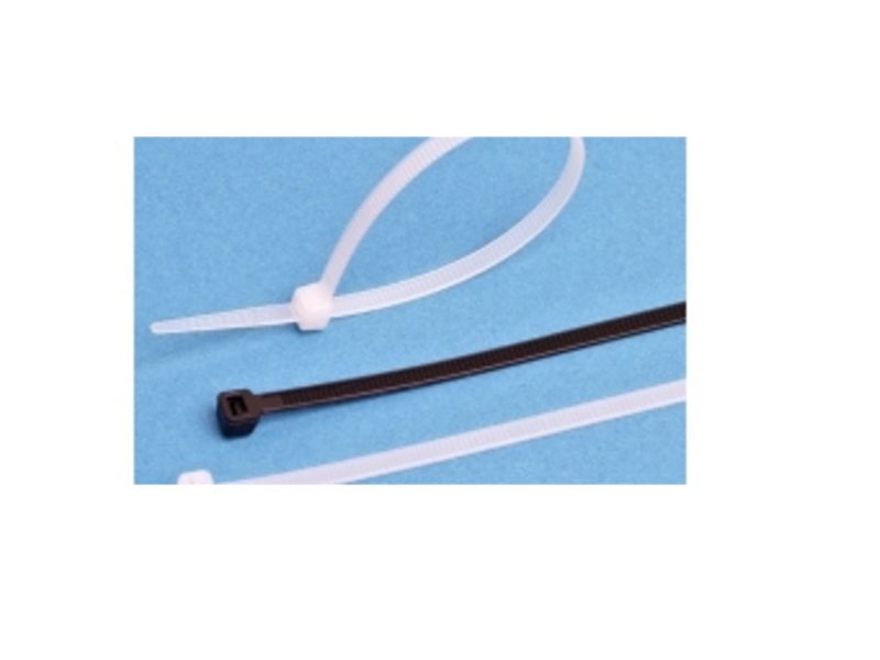 (100) 200mm Long Cable Ties BLACK