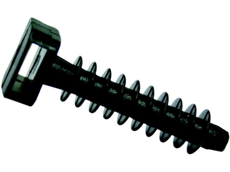 (100) 40mm Wall Plug for Cable Ties BLACK