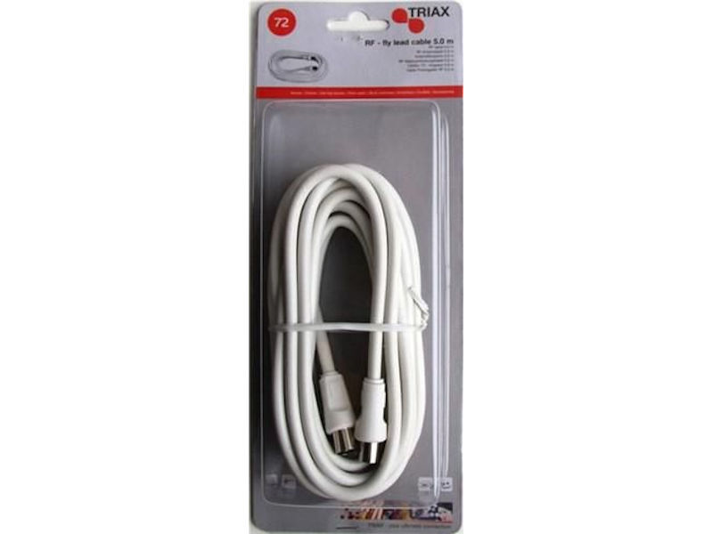 5m TRIAX Flylead Coax Plug-Plug WHITE