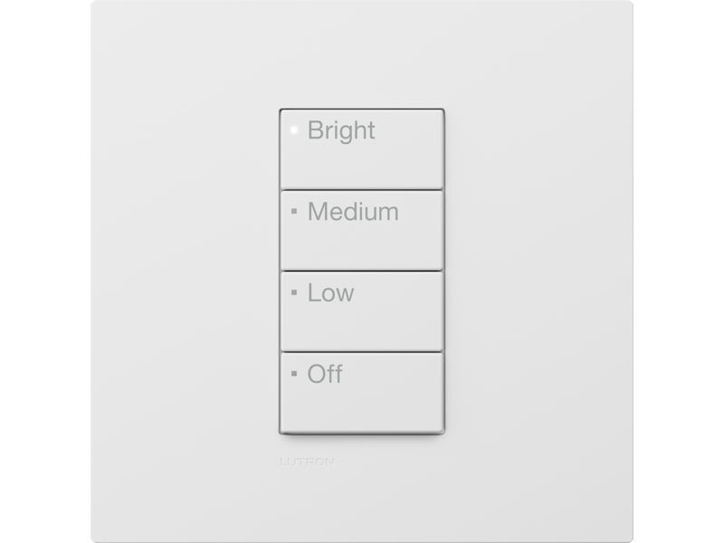 LUTRON RA3 Button Tree 4B WHITE Intensity