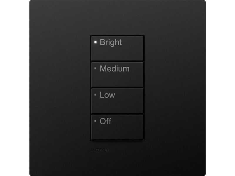 LUTRON RA3 Button Tree 4B BLACK Intensity