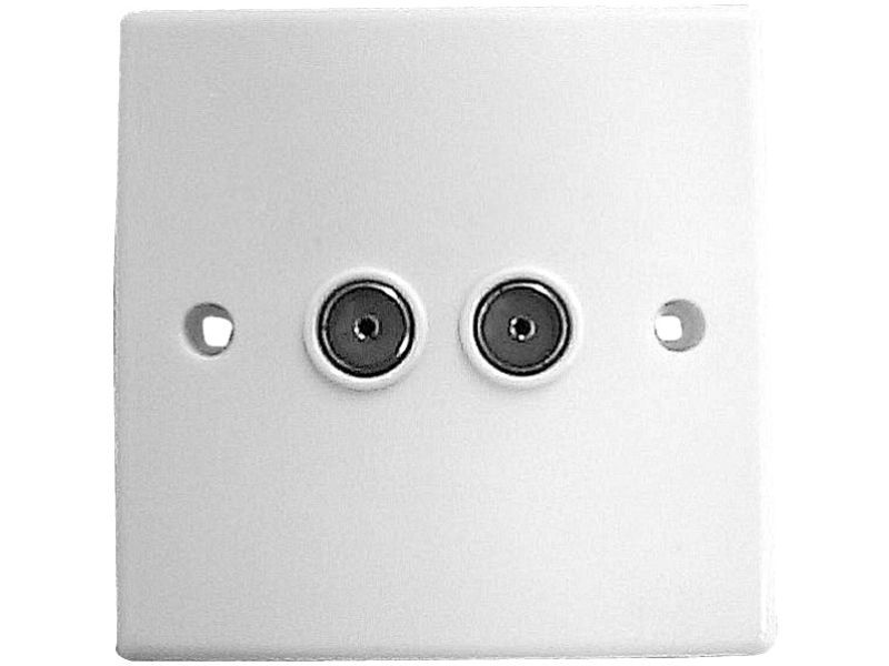 SAMSON Double Flush Outlet Plate Coax