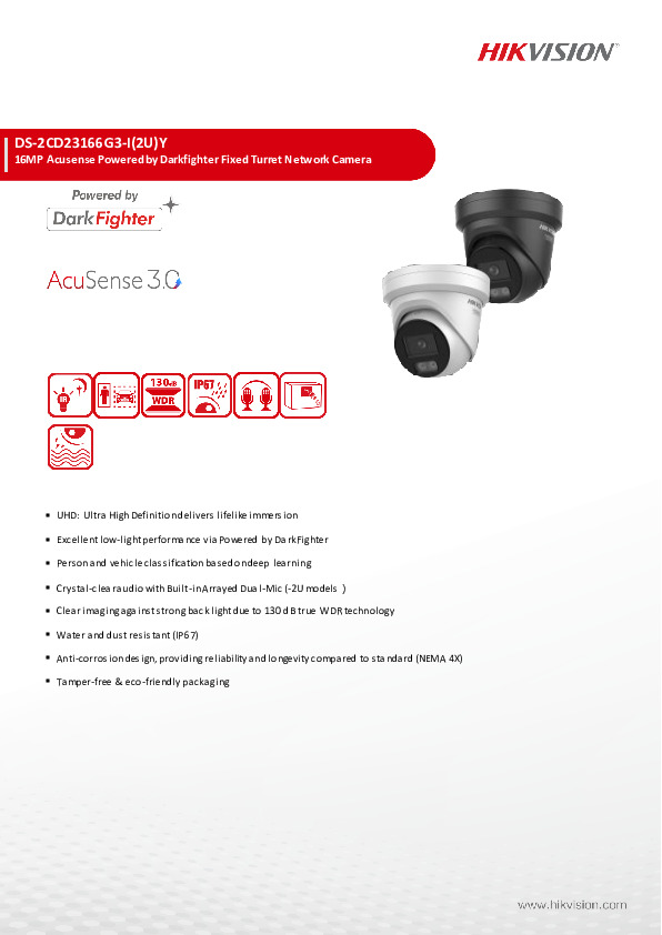 HIKVISION 16MP AcuSense Turret Camera