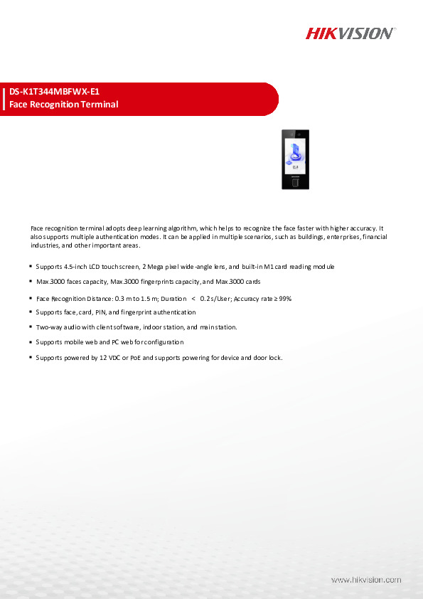 HIKVISION Face Recognition Terminal