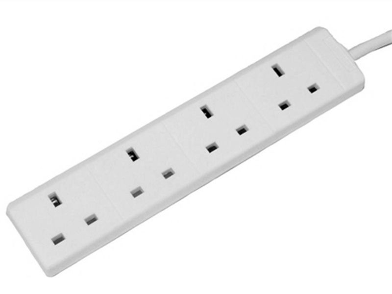 2m UK Mains Multi Socket - 4 Way