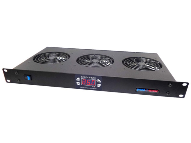 PENN-ELCOM 1U Thermostatic Quiet Rack Fan
