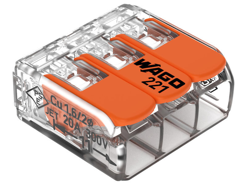 WAGO Compact 3 Way Connector (50 Pack)