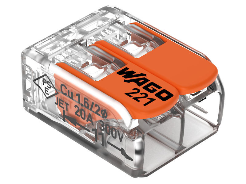 WAGO Compact 2 Way Connector (100 Pack)