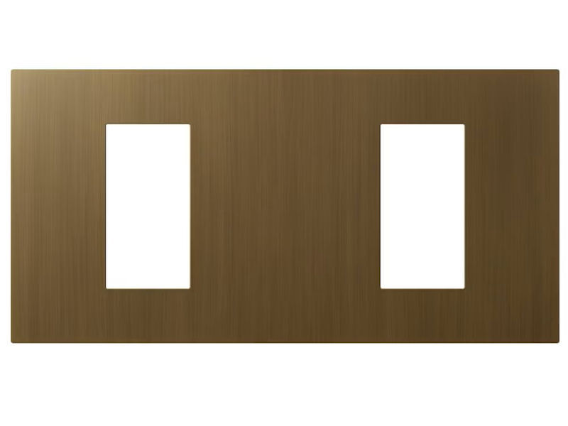LUTRON RA3 Double Faceplate AGED BRASS