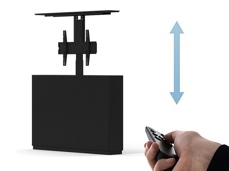 M AV Cabinet Slimline TV Lift 55” BLACK