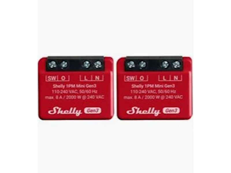 (2)SHELLY 1PM Mini Gen3 Wi-Fi Smart Switch