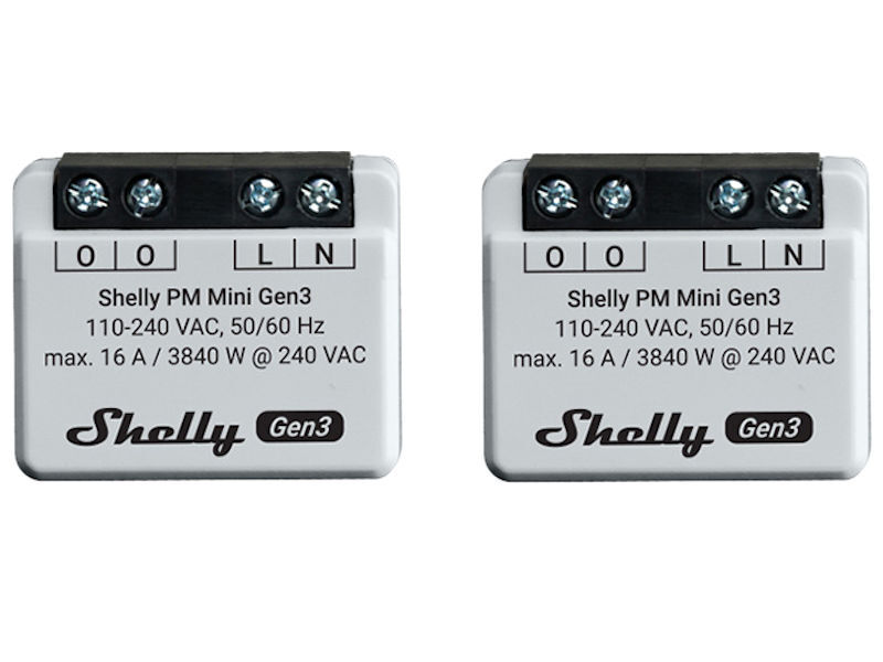 (2) SHELLY PM Mini Gen3 Wi-Fi Power Meter