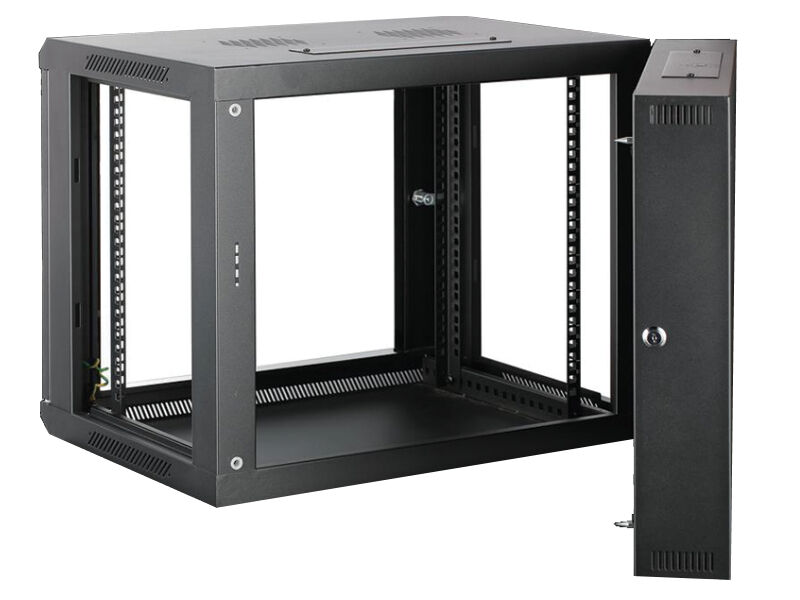 ALL-RACK Wall Cabinet 9U Black HINGED