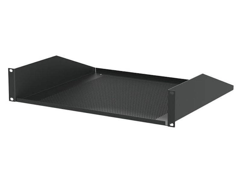 PENN-ELCOM Deep 2U Vented Rack Shelf Black