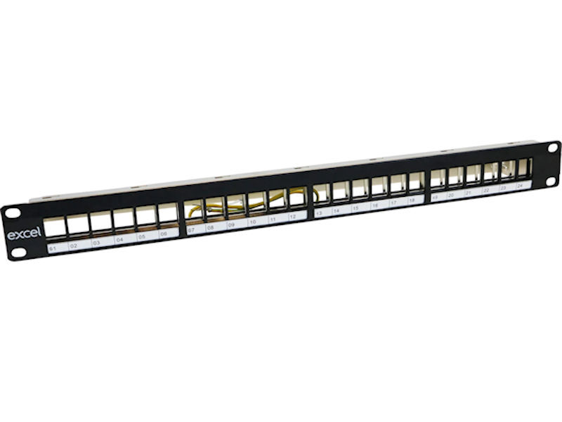 EXCEL 24 Port Keystone Frame 1U Black