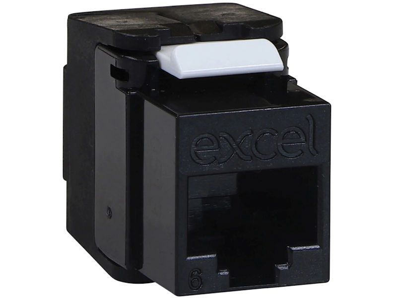 (1) EXCEL CAT6 Keystone Module Black