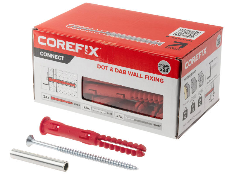 (24) COREFIX Red Problem Wall Fixing 100mm