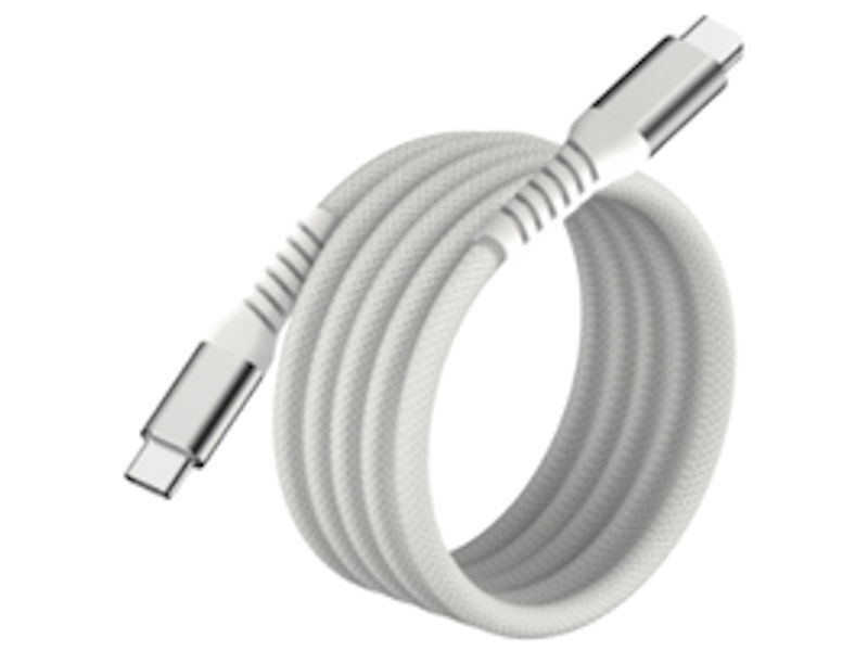 1m ISIX USB-C to USB-C Nylon Lead WHITE