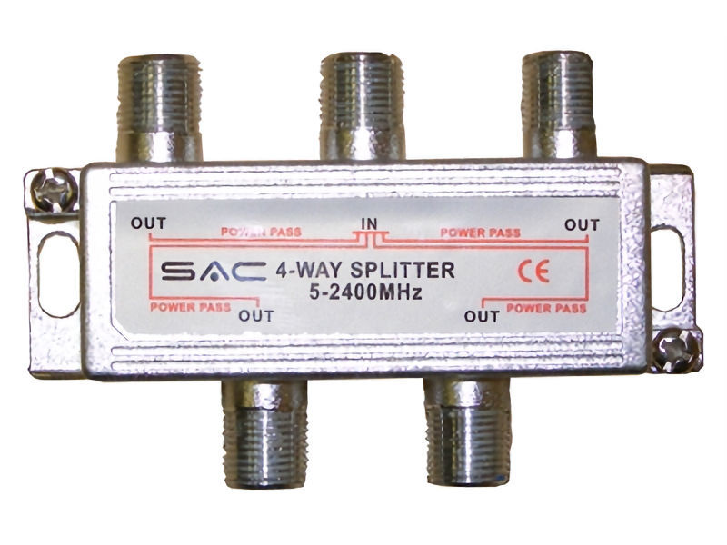 SAC 4 Way Indoor F Splitter (5-2400MHz)