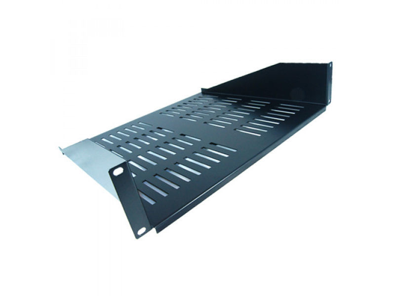 ALL-RACK Rack 2U Vented Shelf Black 400mm
