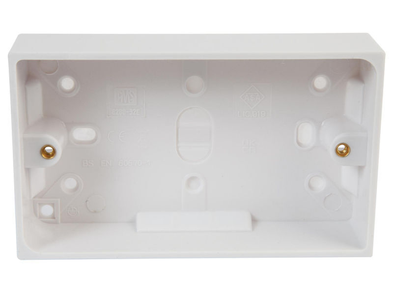 35mm 2 Gang Plastic Pattress Back Box