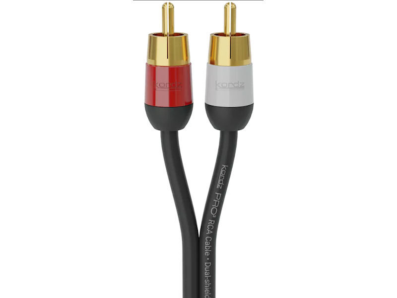 0.5m KORDZ PRO³ Twin RCA Audio Lead Black