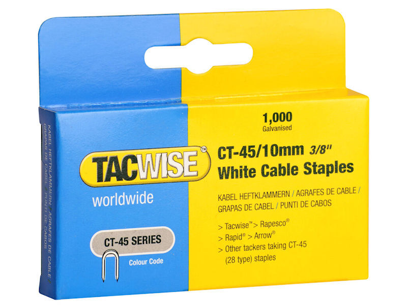(1 Pack x1000) TACWISE CT45 Staples WHITE