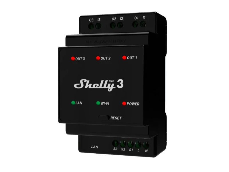 SHELLY 3CH DIN Rail Mounted Smart Switch