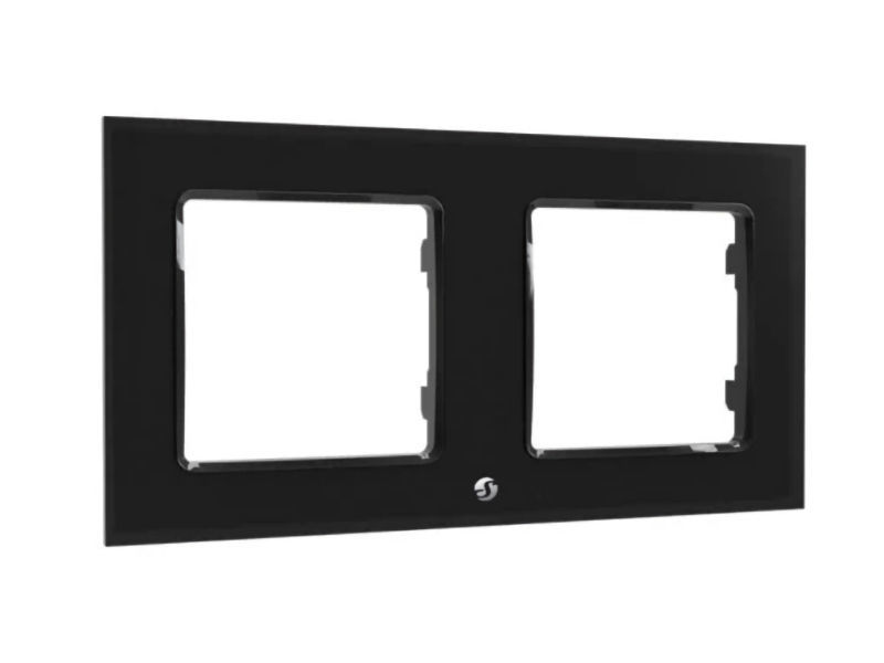 SHELLY 2 Gang Wall Frame BLACK