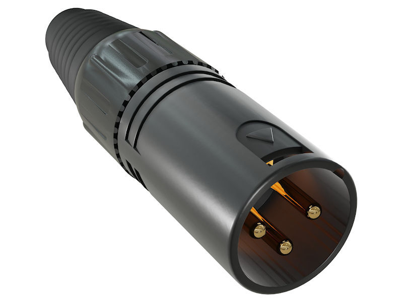 (10) KORDZ ONE XLR 3 Pin Plug MALE Black
