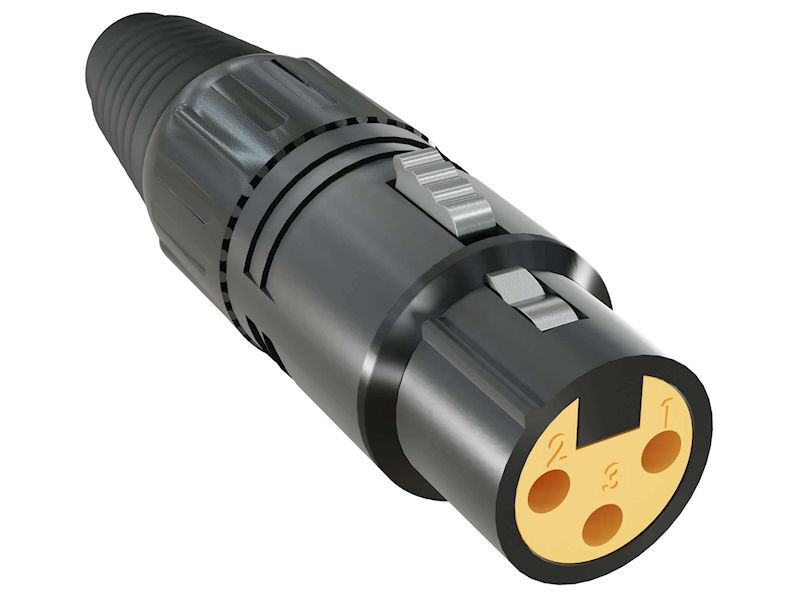 (10) KORDZ ONE XLR 3 Pin Plug FEMALE Black