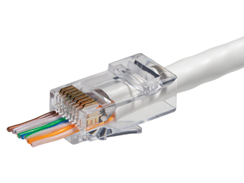(100) KORDZ RJ45 CAT6 Push Through Plug