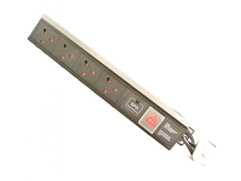 ALL-RACK 4 Way Vertical PDU c/w UK Lead