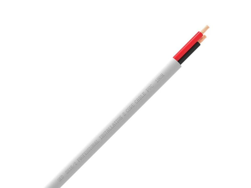 100m QED 2 Core PVC Speaker Cable WHITE