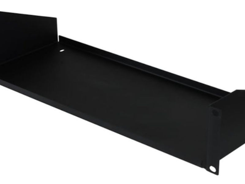 PENN-ELCOM 2U 180mm Plain Rack Shelf Black