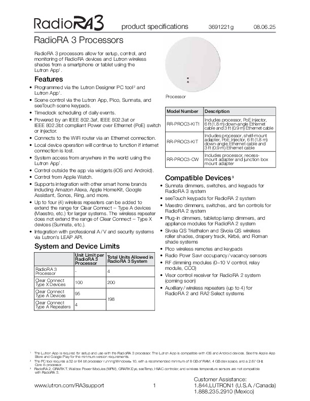 LUTRON RA3 PoE Injector