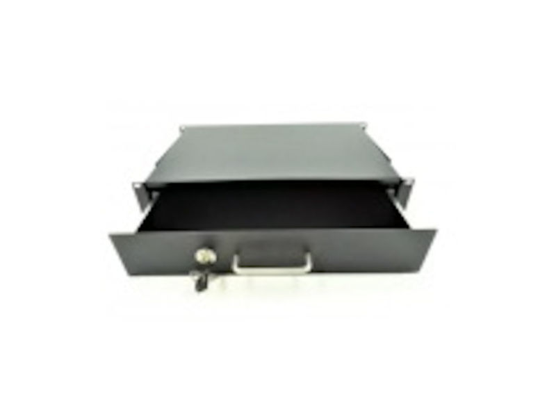 ALL-RACK 2U Lockable Drawer Black