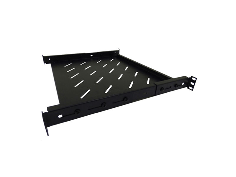 ALL-RACK Rack 1U Shelf Black ADJUSTABLE